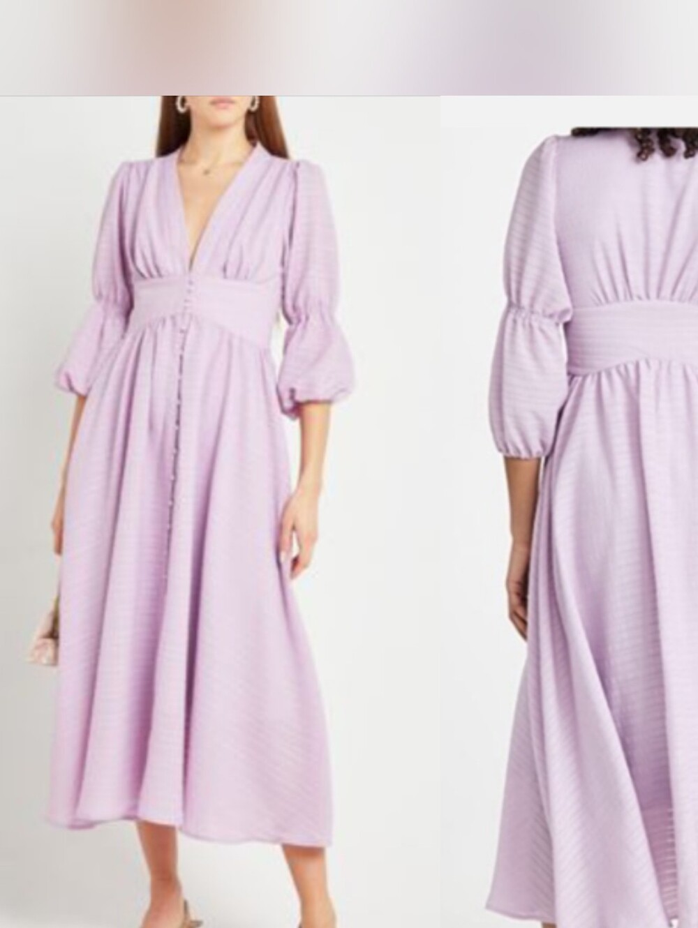 NWT O.P.T Massaya Lilac Textured Dress - Picture 2 of 10